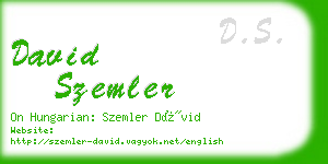 david szemler business card